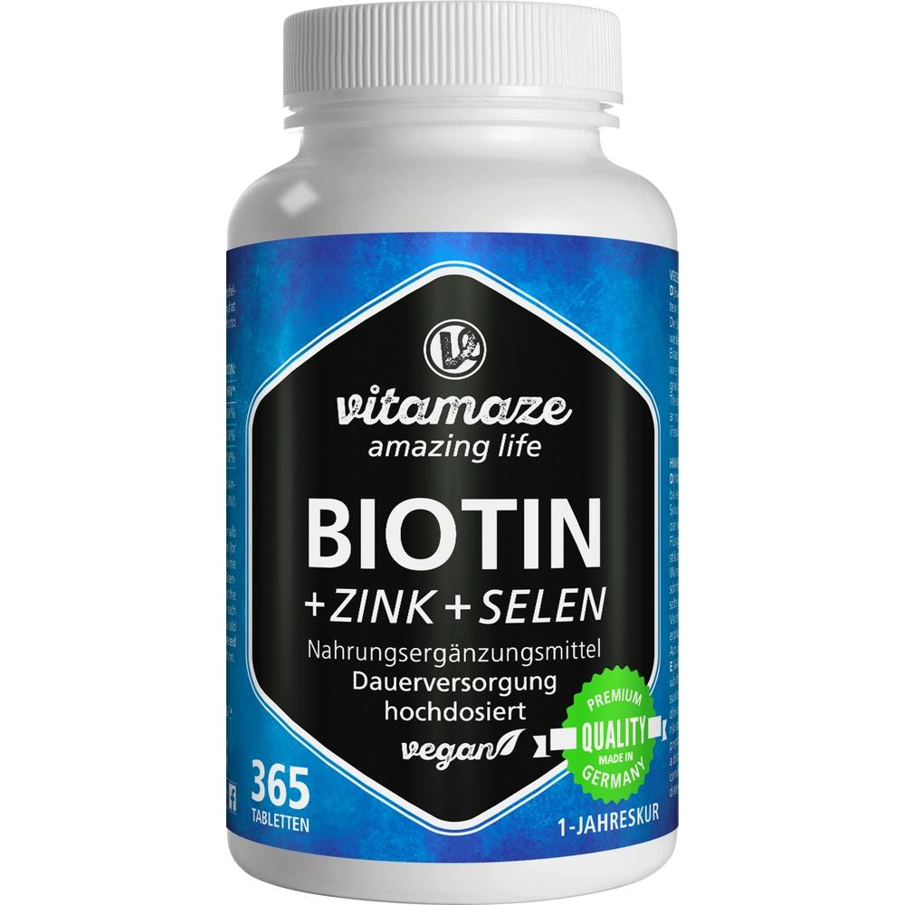 BIOTIN 10 mg hochdosiert+Zink+Selen Tabletten